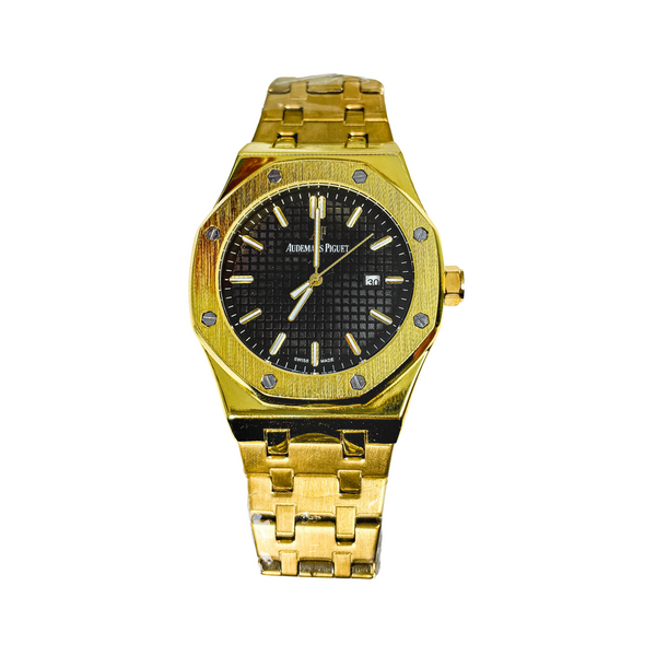 Audemars Piguet Royal Oak Gold Black Dial – Premium First Copy Watch for Men