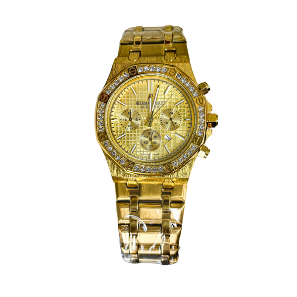 Royal Gold Chronograph – Luxury Diamond Bezel Watch