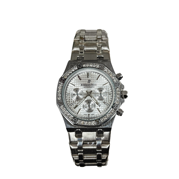 Audemars Piguet-Inspired Men’s Luxury Chronograph Watch – Diamond Bezel