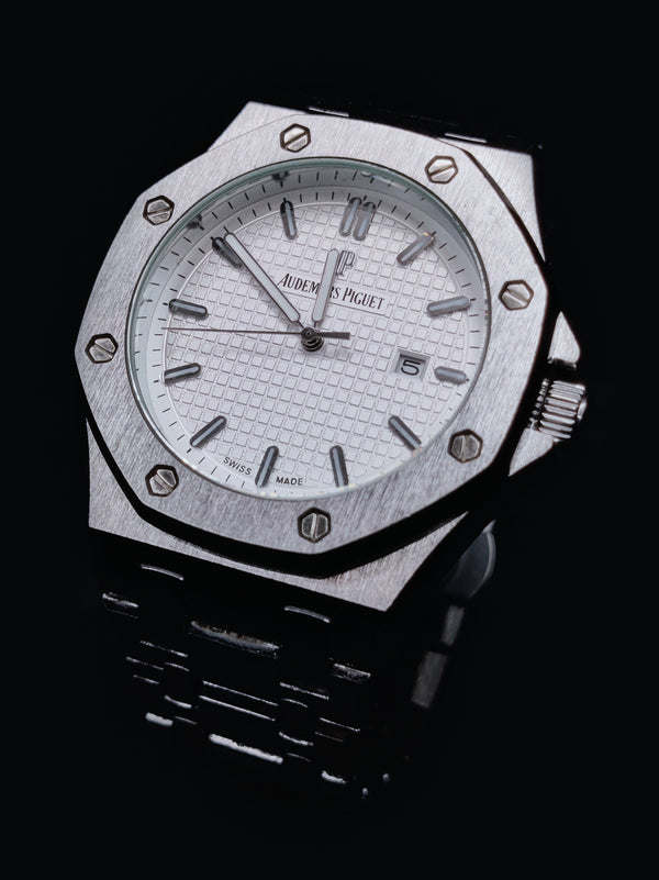 Audemars Piguet Royal Oak Silver White Dial – Premium Master Copy Watch for Men