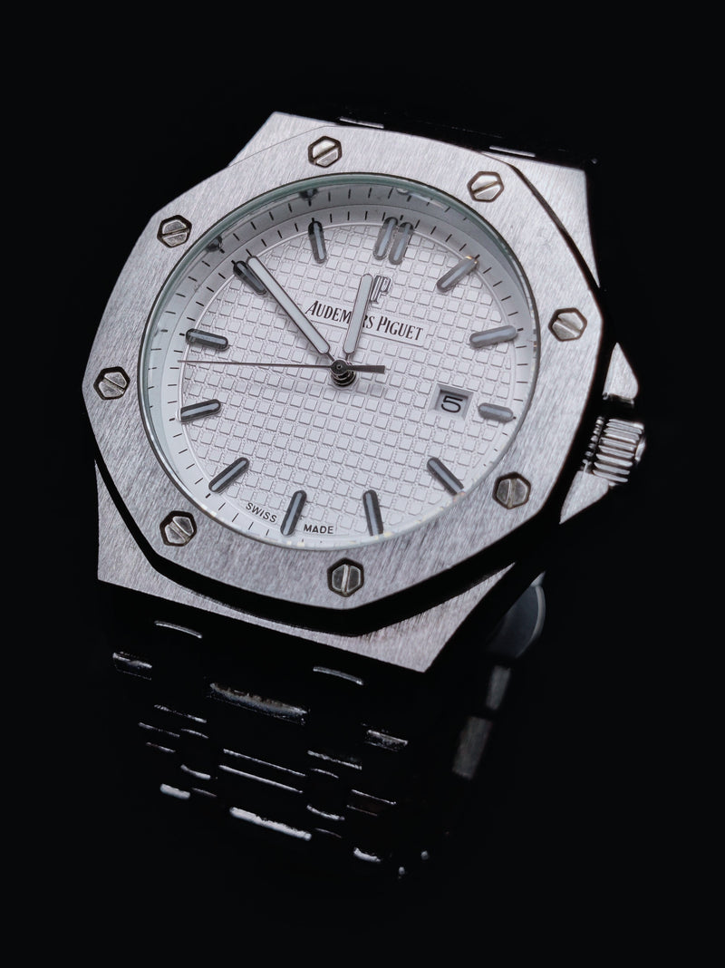 Audemars Piguet Royal Oak Silver White Dial – Premium Master Copy Watch for Men