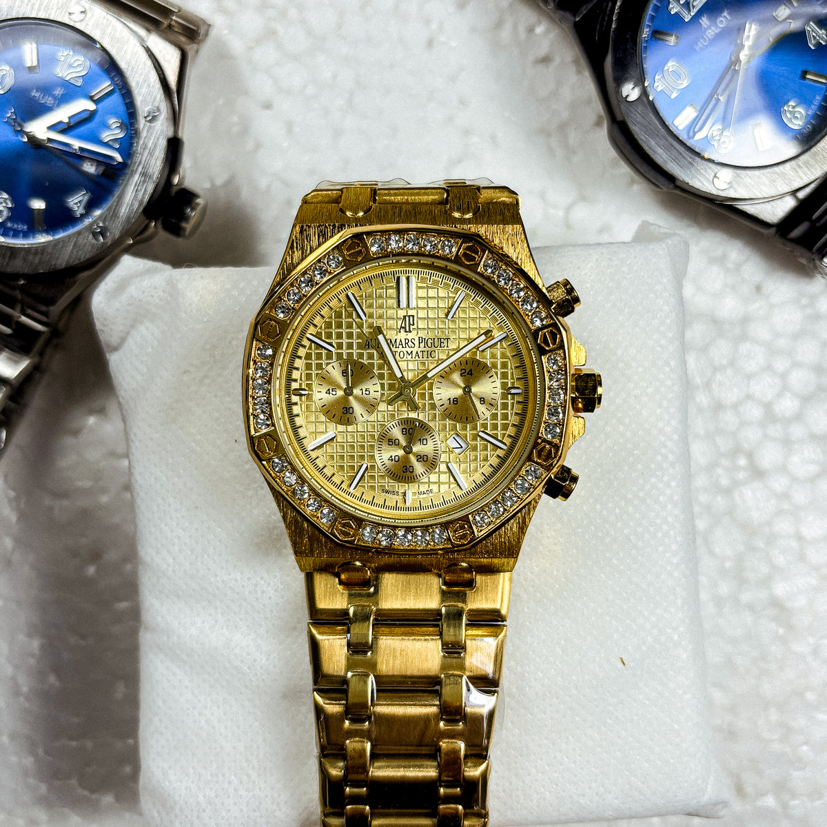 Royal Gold Chronograph – Luxury Diamond Bezel Watch