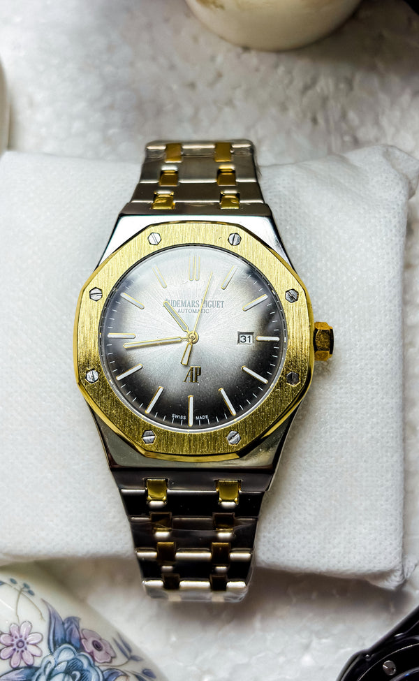 Men’s Two-Tone Luxury Watch – Audemars Piguet-Inspired Design