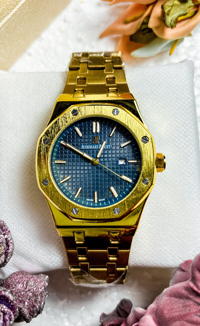 Audemars Piguet Royal Oak Blue Dial – Premium First Copy Gold Edition