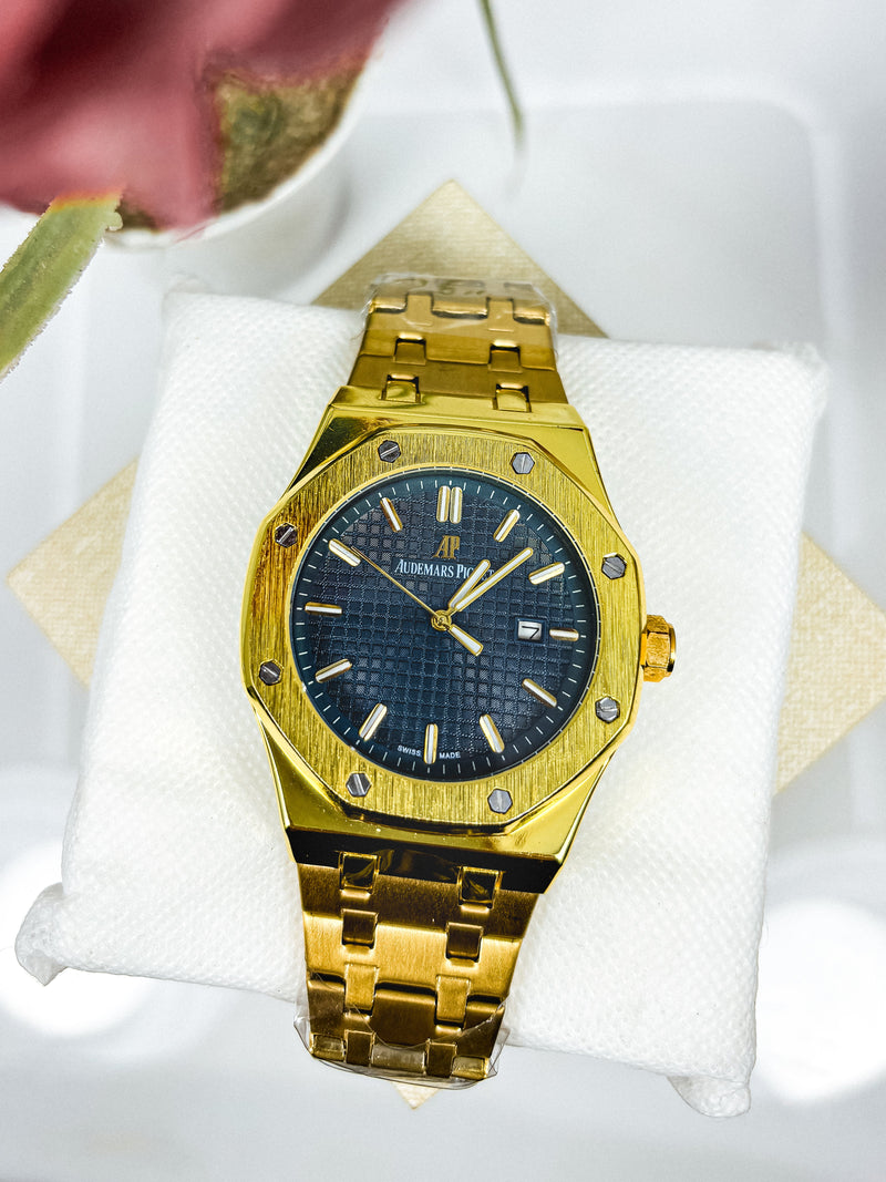 Audemars Piguet Royal Oak Blue Dial – Premium First Copy Gold Edition