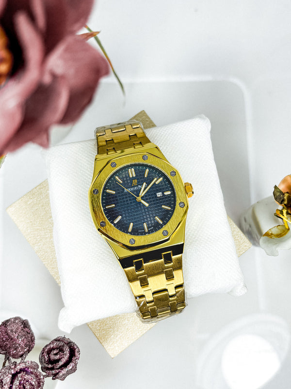 Audemars Piguet Royal Oak Blue Dial – Premium First Copy Gold Edition