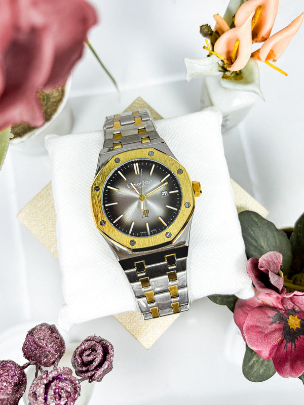 Men’s Two-Tone Luxury Watch – Audemars Piguet-Inspired Design